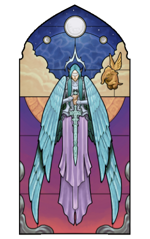 Zariel und Lulu auf Glas dargestellt